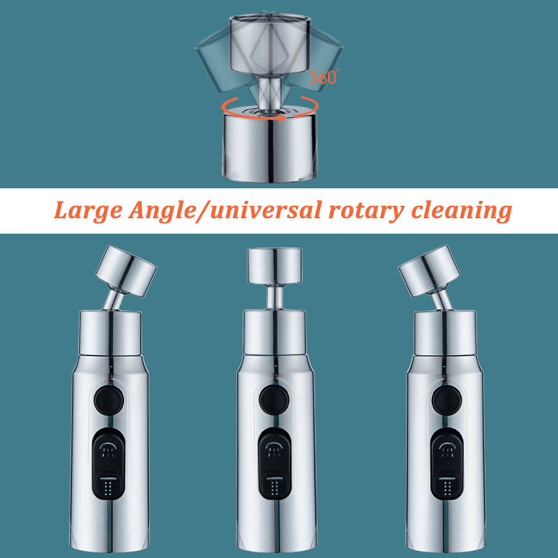 New 3-Mode Swivel Kitchen Faucet Bubbler-2